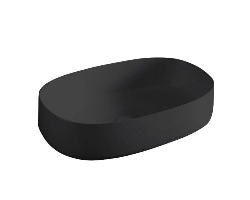 Раковина, Artceram, Cognac, шгв 550-350-145, отверстия для смесителя-отсутствуют, Saniglaze, цвет-черный матовый (Matt Black, Nero Opaco)