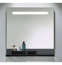 Зеркало, Burg, Fiumo, прямоугольное, шгв 800-150-817, с подсветкой, с рейлингом для акессуаров, цвет-черный/Graphit Softmatt F3958