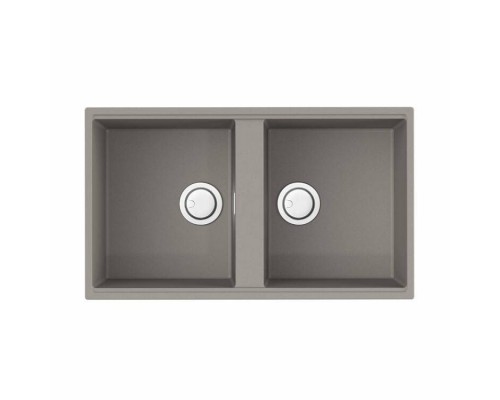 Мойка, OMOIKIRI, Kitagawa, шгв 836-488-200, отверстия для смесителя-2 промаркированных, чаши-2, цвет-Leningrad grey