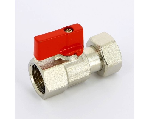 Кран шаровой мини флажок Uni-Fitt ВВ 1/2" с накидной гайкой