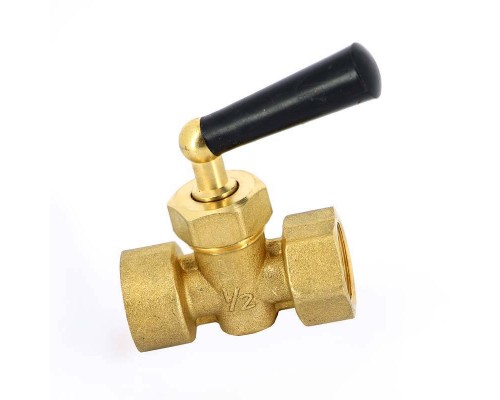 Кран трехходовой WATTS Ind ВВ 1/2" для манометра RM15MM ручка черная