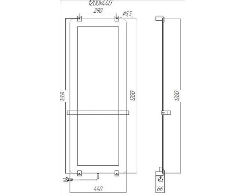 Allen Brau Infinity Полотенцесушитель электрический 120x44 см, с рейлингом и креплением 00288920