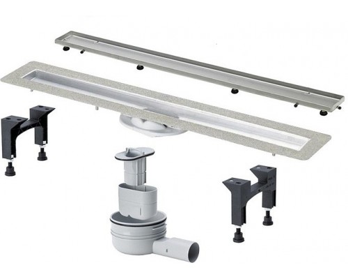 753214 Advantix Basic Set душевой лоток (нерж.сталь) 800 мм в комп. с сифоном 0.5 л/сек, ножками, дизайн решеткой под плитку ER13 мод. 4983.20 753214