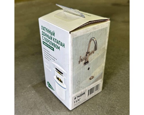 Донный клапан Arrowhead 1-1/4" 80мм с переливом, белый