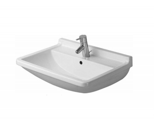 Раковина, Duravit, Starck 3, шгв 600-450-225, отверстия для смесителя-1, цвет-белый