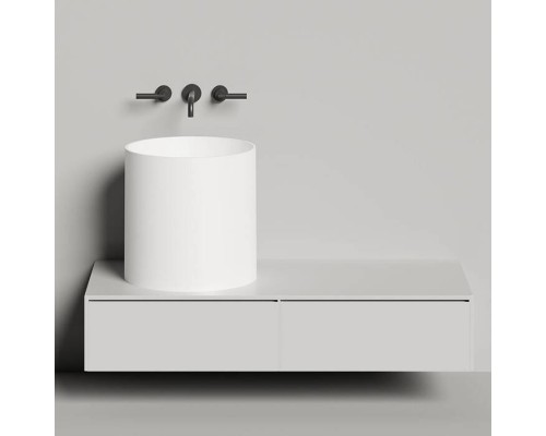 Раковина, Salini, Armonia Round, шгв 450-450-450, отверстия для смесителя-отсутствуют, цвет-белый матовый