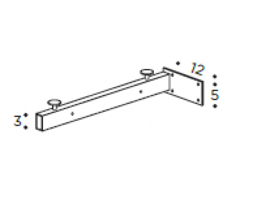 Кронштейн для столешниц, ARBI, для тумб глубиной-450-500 мм, цвет-белый металл
