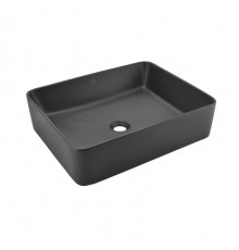 Раковина, Jaquar, JDS, шгв 530-420-140, отверстия для смесителя-отсутствуют, цвет-черный матовый