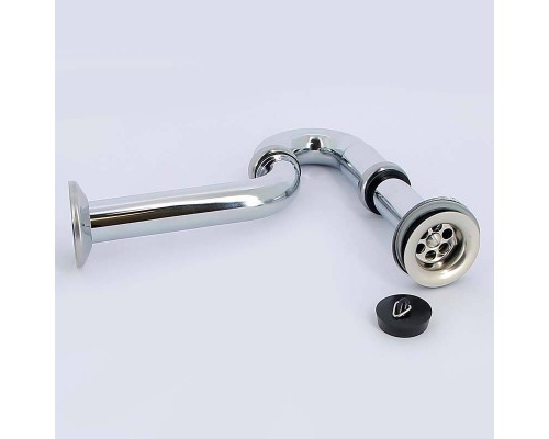 Сифон трубный c горизонтальным отводом и пробкой хромированный VIEGA