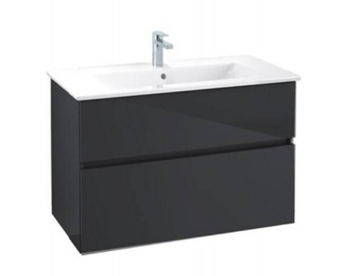 Тумба под раковину, Villeroy Boch, Verity Line, шгв 755-482-618, с раковиной Venticello, цвет-черный матовый