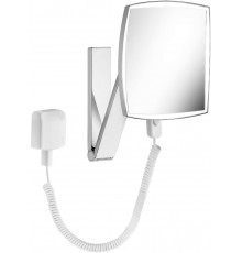 17613019001 ILOOK_MOVE Косметическое зеркало, квадратное, 1 цвет подсветки, кабель со штекером, фактор увеличения x 5, хром 17613019001