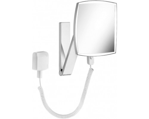 17613019001 ILOOK_MOVE Косметическое зеркало, квадратное, 1 цвет подсветки, кабель со штекером, фактор увеличения x 5, хром 17613019001