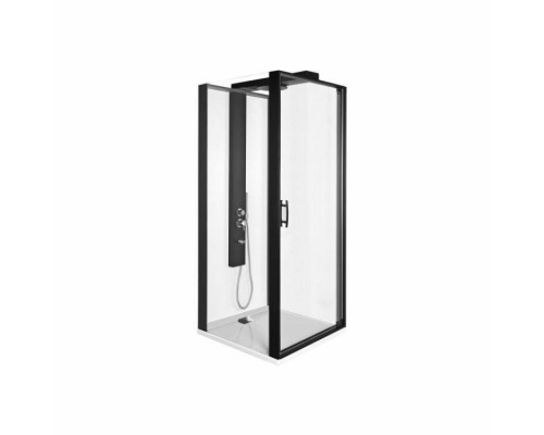 Душевая кабина, Vitra, Zest, шгв 900-900-2200, петли-справа, ручка-слева, черный матовый, цвет стекла-прозрачный