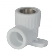 Угольник PP-R бел комб Дн25х1/2" ВР с креплением VALFEX 10120025