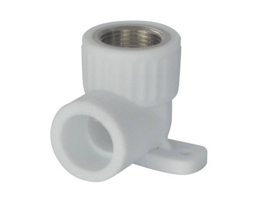 Угольник PP-R бел комб Дн25х1/2" ВР с креплением VALFEX 10120025 Угольник PP-R бел комб Дн25х1/2" ВР с креплением VALFEX 10120025