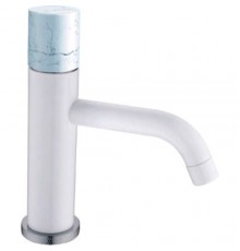Boheme Stick Смеситель для раковины высокий, ручка мрамор, цвет: white 121-W-MR-W