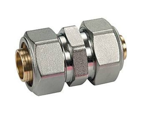 Муфта, 26 x 3, 20 x 2, латунь, переходная с цанговым соединением, хромированная Муфта, 26 x 3, 20 x 2, латунь, переходная с цанговым соединением, хромированная