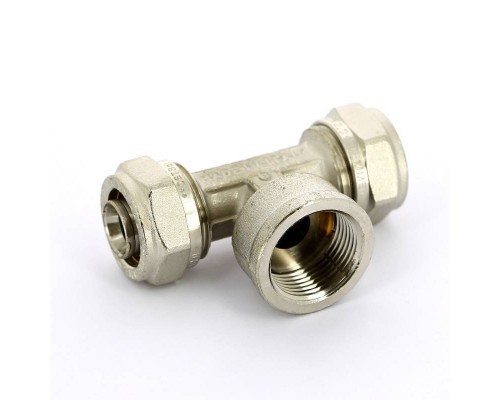 Тройник обжим-В никелированный TIEMME 20х3/4"х20