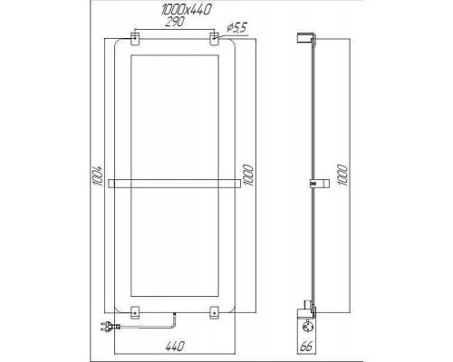 Allen Brau Infinity Полотенцесушитель электрический 100x44 см, с рейлингом и креплением 00288919