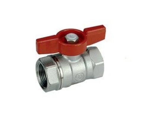 Кран шаровой, R251D, 3/8, ВВ, ручка-бабочка красная, хромированный Кран шаровой, R251D, 3/8, ВВ, ручка-бабочка красная, хромированный