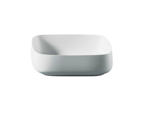 Раковина, Artceram, Cognac Quadro, шгв 550-350-155, отверстия для смесителя-отсутствуют, Saniglaze, цвет-белый