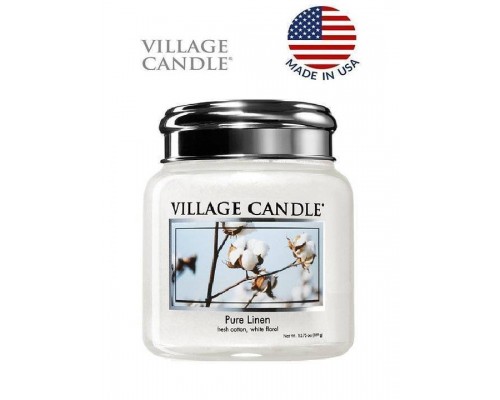 Декоративная свеча Village Candle Хлопок и лен (92 грамма)