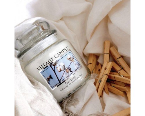 Декоративная свеча Village Candle Хлопок и лен (92 грамма)