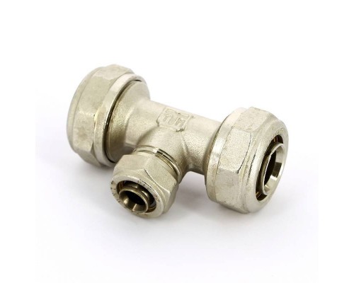 Тройник обжим никелированный TIEMME 32х20х32