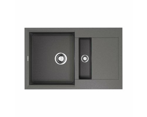 Мойка, OMOIKIRI, Sakaime, шгв 780-500-240, отверстия для смесителя-отсутствуют, чаши-2, цвет-платина