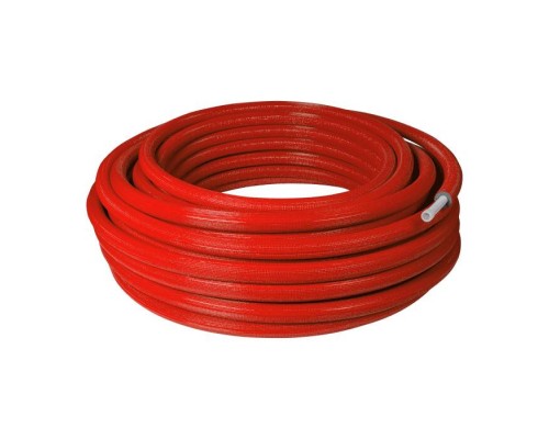 Труба PE-Xa/EVOH изол 6мм крас Дн16х2,2 Ру10 Т95C 100м РОС