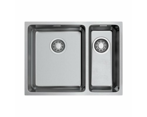 Мойка, OMOIKIRI, Tadzava, шгв 580-440-200, отверстия для смесителя-отсутствуют, чаши-2, большая чаша-слева, цвет-нержавеющая сталь