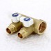 Коллектор НВ 1" с кранами UNI-FITT 2 выхода 1/2"Н 40мм