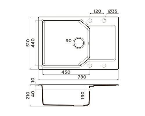 Omoikiri Yonaka 78-LB-PA Кухонная мойка Artgranit 78x51 см, цвет: пастила 4993337 Omoikiri Yonaka 78-LB-PA Кухонная мойка Artgranit 78x51 см, цвет: пастила 4993337