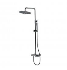 Boheme Stick Linea Душевая стойка: смес., ручн. душ 1 режим, верх. душ 30 см, цвет: shine gun metall 128-SGM.3