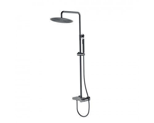 Boheme Stick Linea Душевая стойка: смес., ручн. душ 1 режим, верх. душ 30 см, цвет: shine gun metall 128-SGM.3