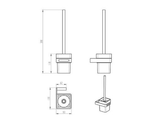 Boheme Q Ершик подвесной, цвет: shine gun metalll 10954-SGM