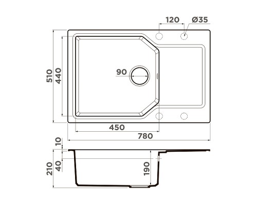 Omoikiri Yonaka 78-LB-SA Кухонная мойка Artgranit 78x51 см, цвет: бежевый 4993416