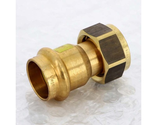 Муфта пресс-В с накидной гайкой плоская прокладка бронза Profipress G VIEGA 22х3/4"