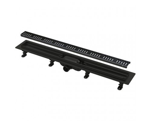 Лоток душев гор/вып комб/затв Дн40 750х60 нерж/реш черн мат Alca APZ10BLACK-750M
