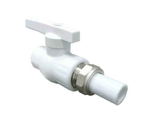 Кран шаровой PP-R бел полн Дн32 1-ст разъем соед VALFEX 20244032 Кран шаровой PP-R бел полн Дн32 1-ст разъем соед VALFEX 20244032