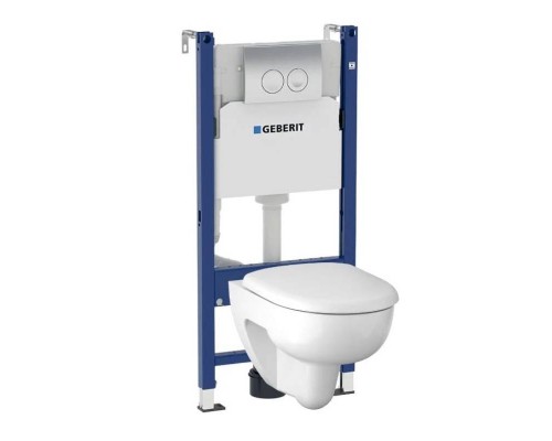 Унитаз подвесной Geberit Renova Compact, безободковый c сиденьем SoftClose и QuickRelease