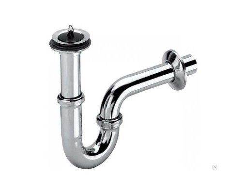 Сифон трубный c горизонтальным отводом и пробкой хромированный VIEGA