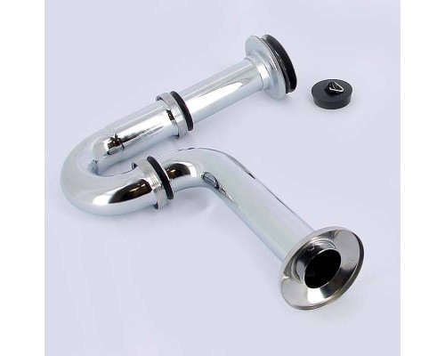 Сифон трубный c горизонтальным отводом и пробкой хромированный VIEGA