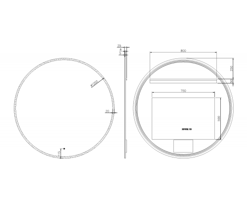 Boheme Зеркало круглое с LED подсветкой сенсор, антизапотевание 120x120h см, цвет: chrome 545-120-CR