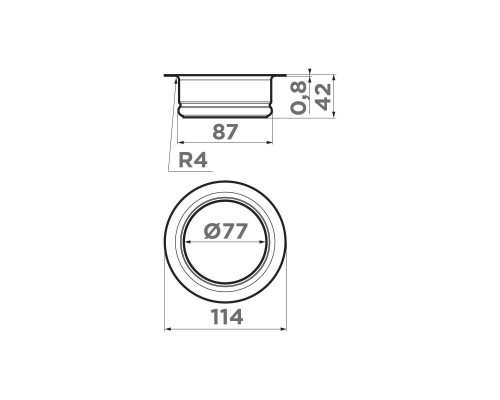 Omoikiri NA-02-GB Сменная горловина для измельчителя Nagare Slim цвет: графит 4956757