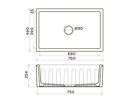 Omoikiri Mikura 76-Lemon Кухонная мойка Natceramic 76x46 см, цвет: белый 4993020