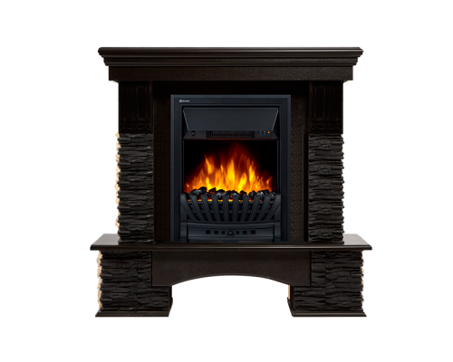Портал Firelight Pietra Nuovo Classic камень сланец чёрный, шпон венге Портал Firelight Pietra Nuovo Classic камень сланец чёрный, шпон венге