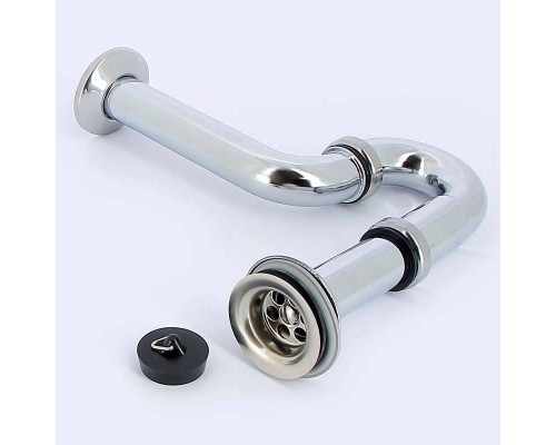 Сифон трубный c горизонтальным отводом и пробкой хромированный VIEGA