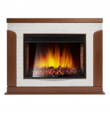 Каминокомплект: Очаг Electrolux EFP/P-3020LS, портал Prestigio 30 камень белый, шпон дуб