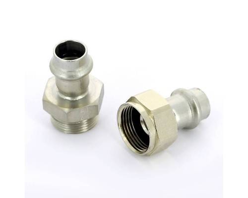 Муфта пресс-В нержавеющая сталь Sanpress Inox VIEGA с разъемным соединением плоская прокладка 15 Муфта пресс-В нержавеющая сталь Sanpress Inox VIEGA с разъемным соединением плоская прокладка 15